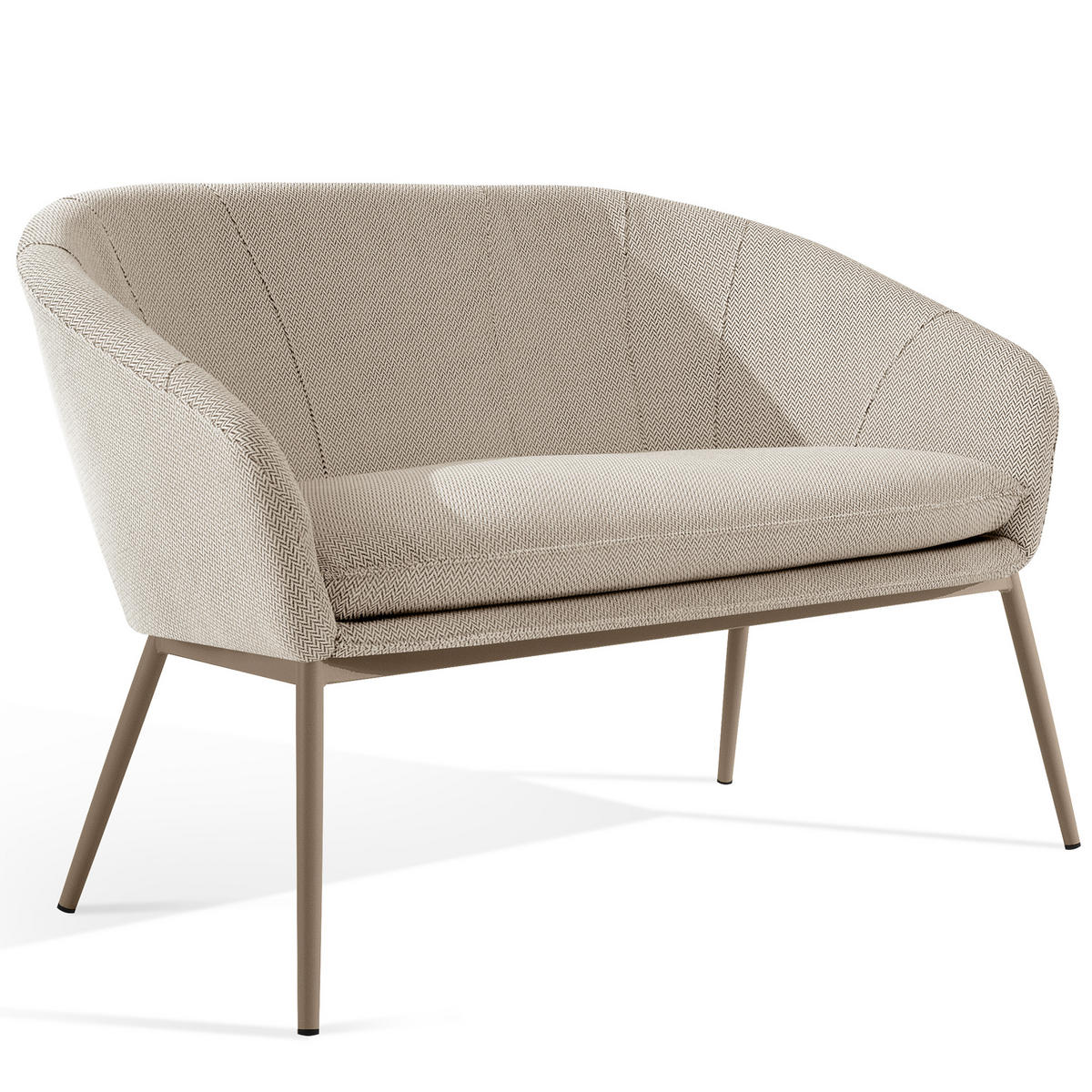 GARTENMÖBELSET SOLIS Gartenlounge-Set, weiß/beige - Weiß, Textil/Metall - KONSIMO®