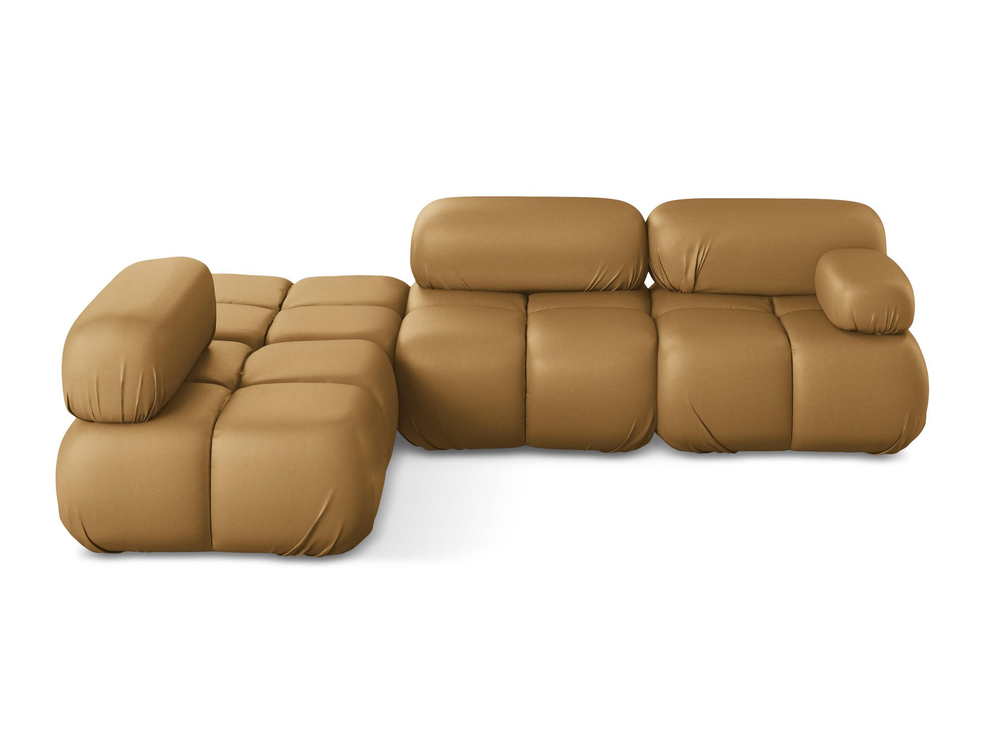 ECKSOFA Links Kunstleder Braun - Cognac/Schwarz, Leder/Kunststoff (190/285cm) - Makamii