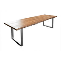 ESSTISCH LIAM - Beige/Silberfarben, Holz/Metall (100/300/74cm) - SAM