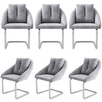 SCHWINGSTUHL DE-35649 6er-Set mit Samtpolsterung Grau - Grau, Metall (59/82/65cm) - ComfortXL