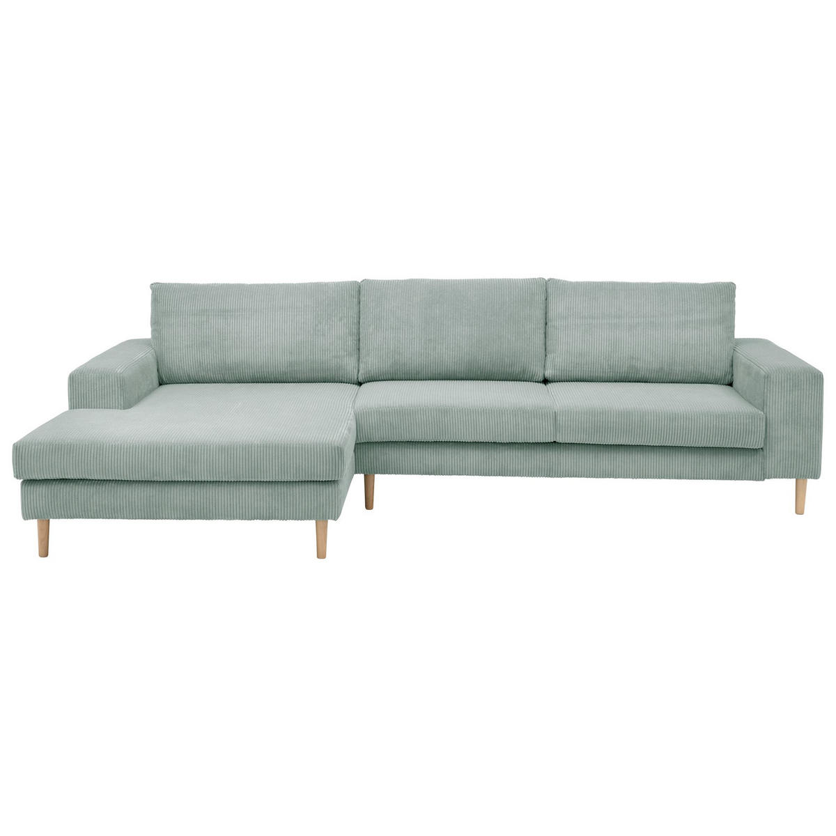 SOFA mit Longchair links Kaylynn Cordstoff silber - Silberfarben, Kunststoff (175/294cm) - 58aufmkessel