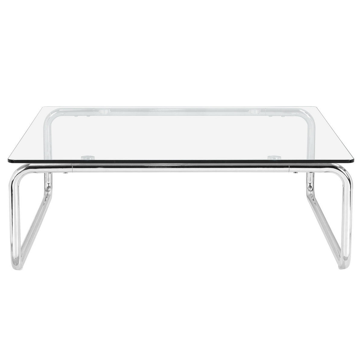 COUCHTISCH - Glas / Metall - Chrom - Chromfarben, Glas/Metall (100/100/35cm) - home24