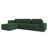ECKSOFA L Form Arkleton Dunkelgrün 360/180/93 cm Links mit Schlaffunktion - Dunkelgrün/Schwarz, Kunststoff/Textil (180/360cm) - AX Living