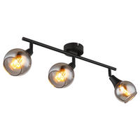 DECKENLEUCHTE Metall Grau Glas rauchfarben - Grau, Glas (45/9/16.6cm) - Globo Lighting
