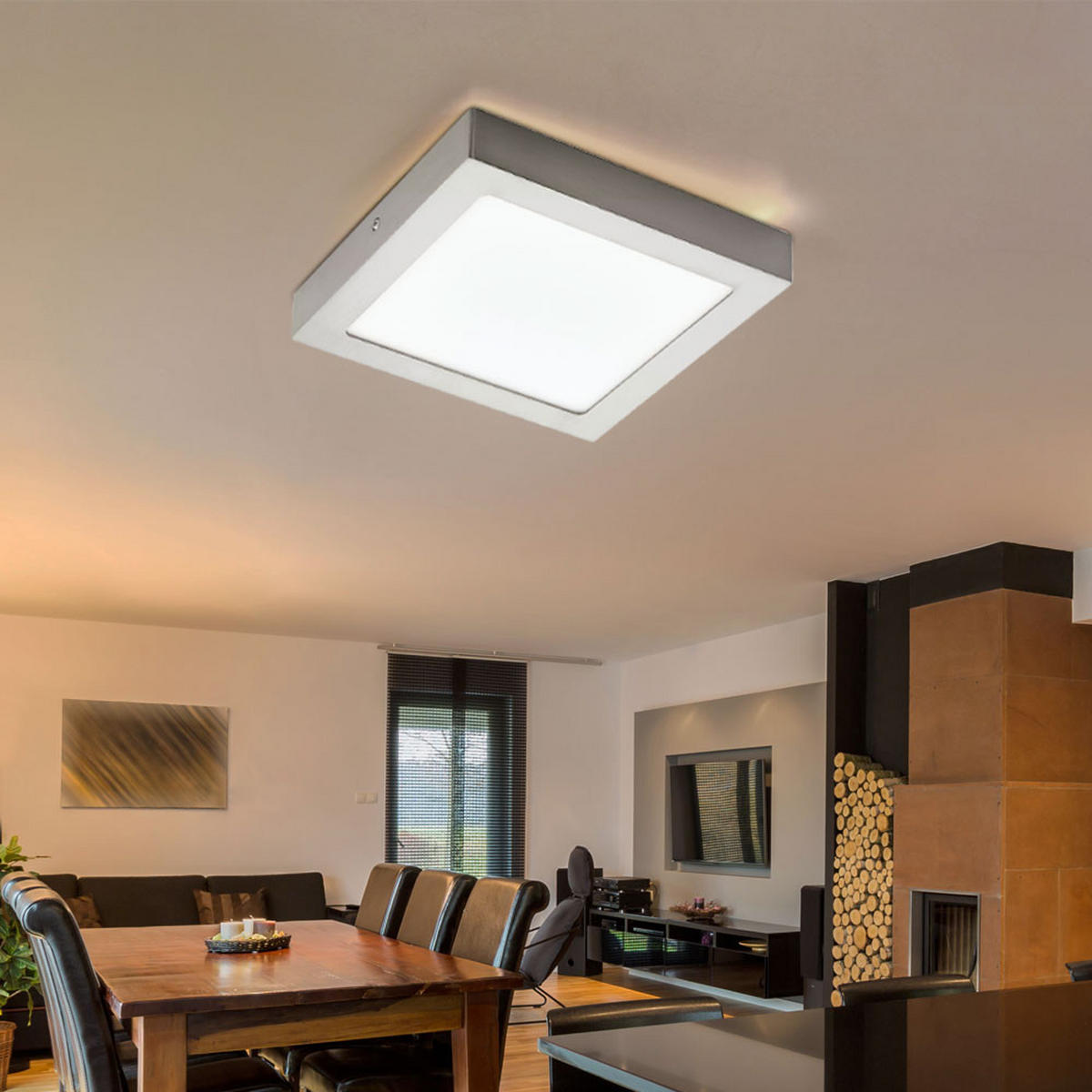 LED DECKENLEUCHTE Metall Silber - Silberfarben, Metall (30/30/3.7cm)