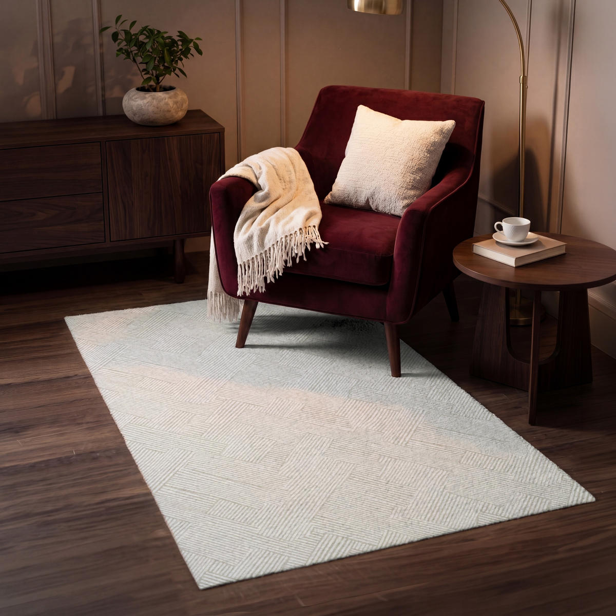 KOBERCE - Textúra - abstraktná - béžová - 80x120 cm - béžová, textil/plast (80/0.4cm) - OnlyWow