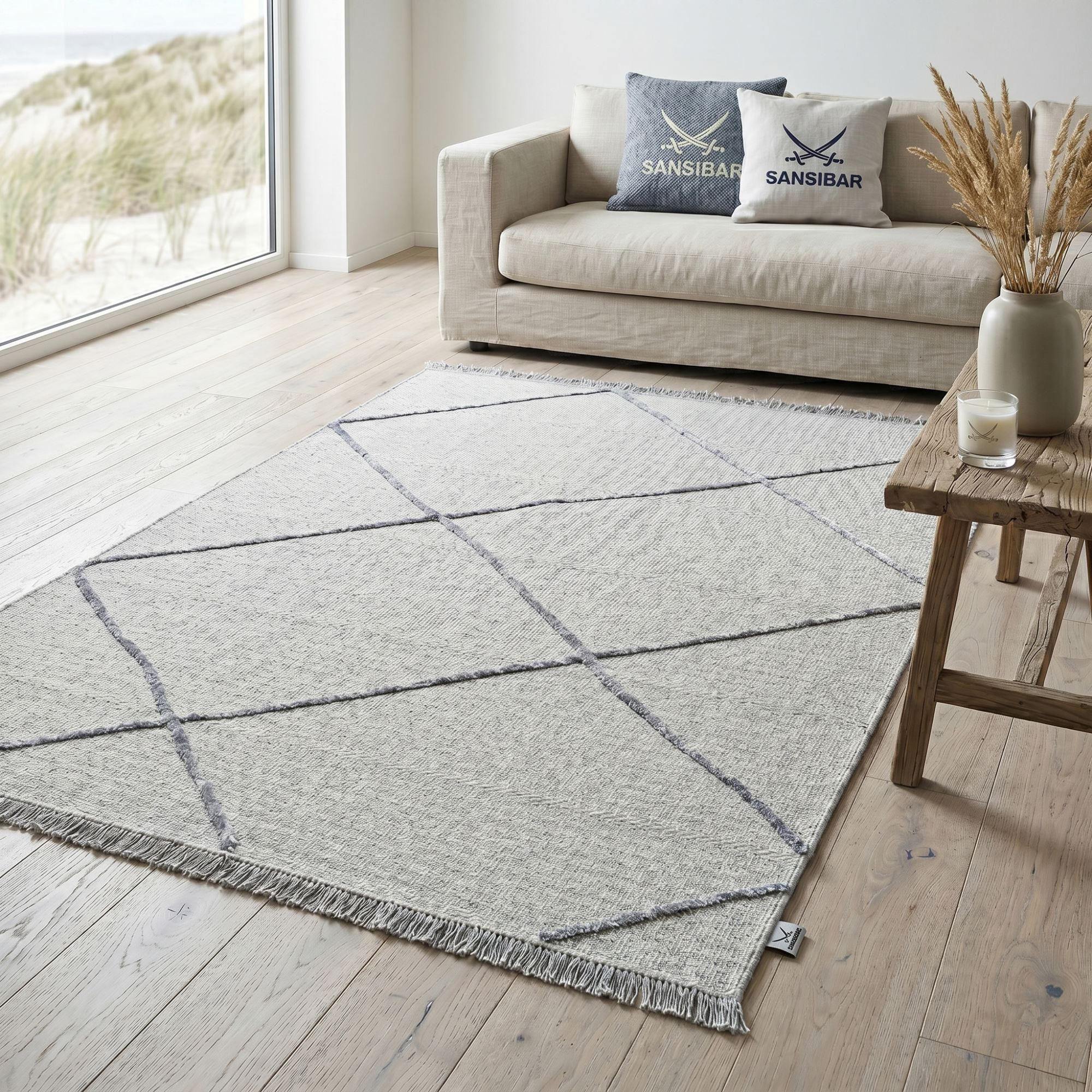 Sansibar Sylt Flachwebteppich Natur 60x100 cm
