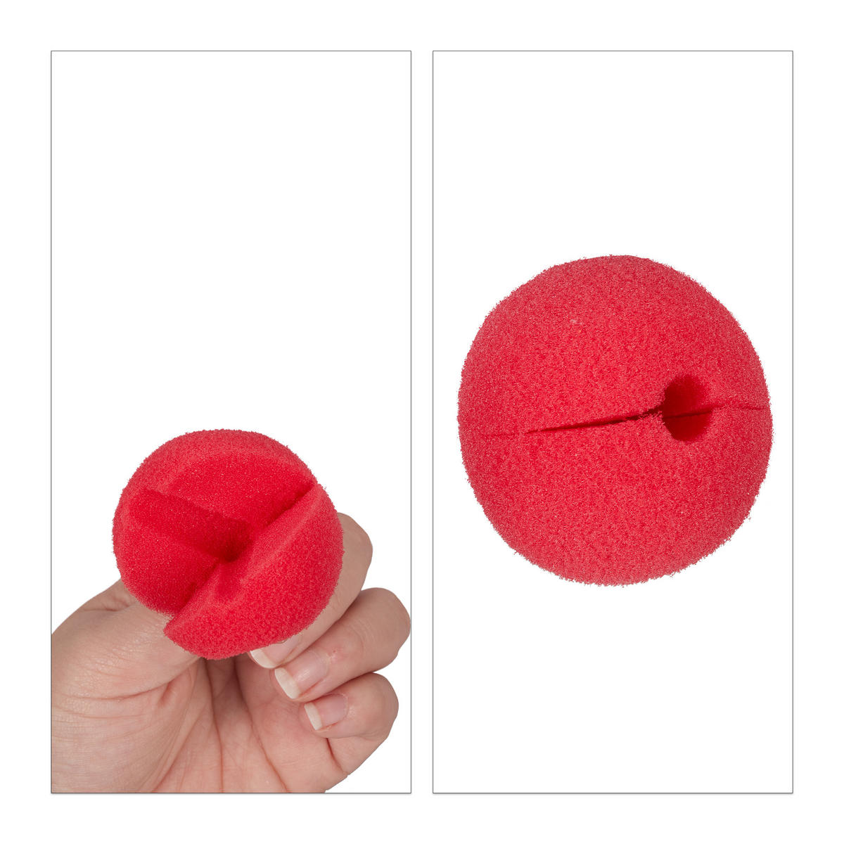 25XCLOWNSKÉ nosy - červená, textil (5/5/5cm) - Relaxdays