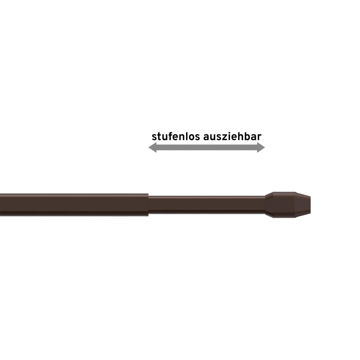 SCHEIBENSTANGEN / VITRAGESTANGEN MIT KLEBEHAKEN Geno 50-80 cm, oval, Braun, Packung 2 Stück - Braun, Kunststoff/Metall (1.2/2.4/80cm) - INTERDECO