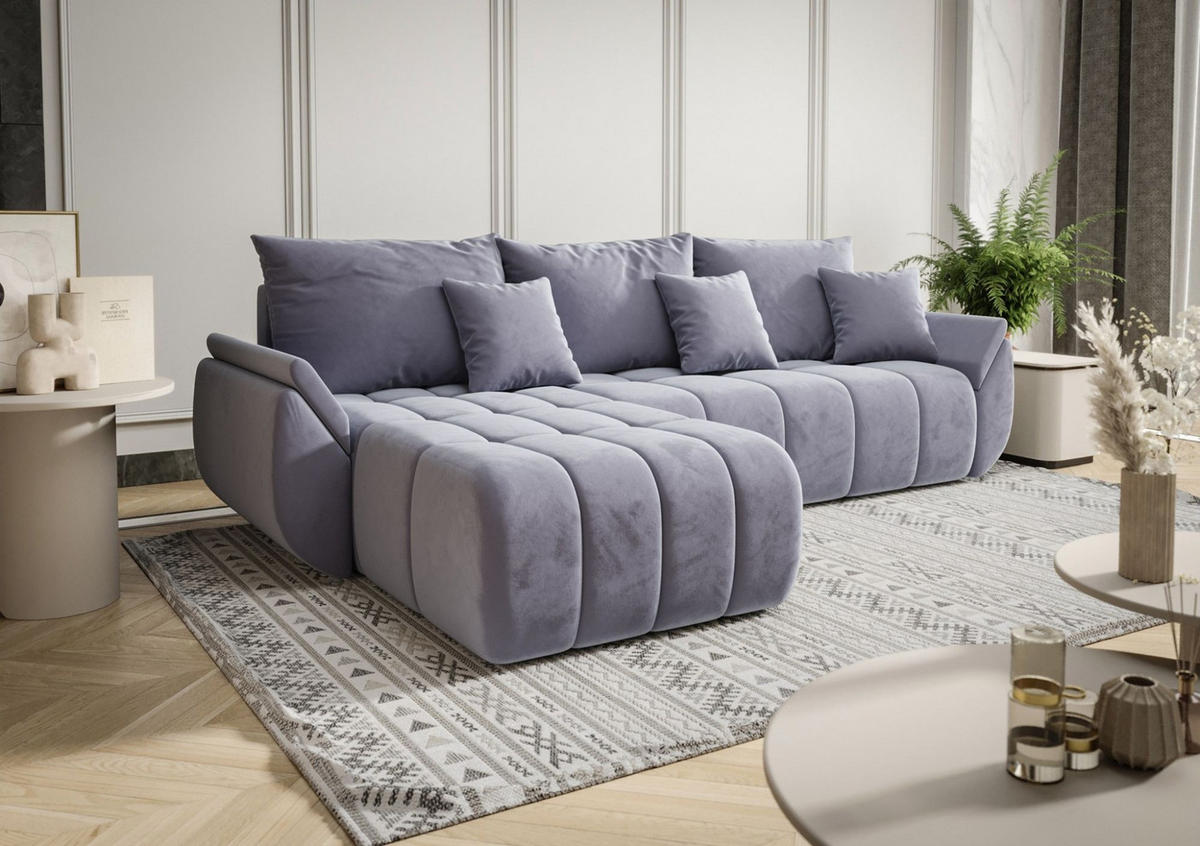 ECKSOFA Osaka - Hellblau, Holzwerkstoff/Textil (280/185cm) - Fun Möbel
