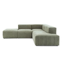 4-SITZER modulares Ecksofa HEAVEN SET 3 Rechts, Breite 270 cm Webstoff Grün - Schwarz/Grün, Holz/Kunststoff (270/245cm) - Muffo