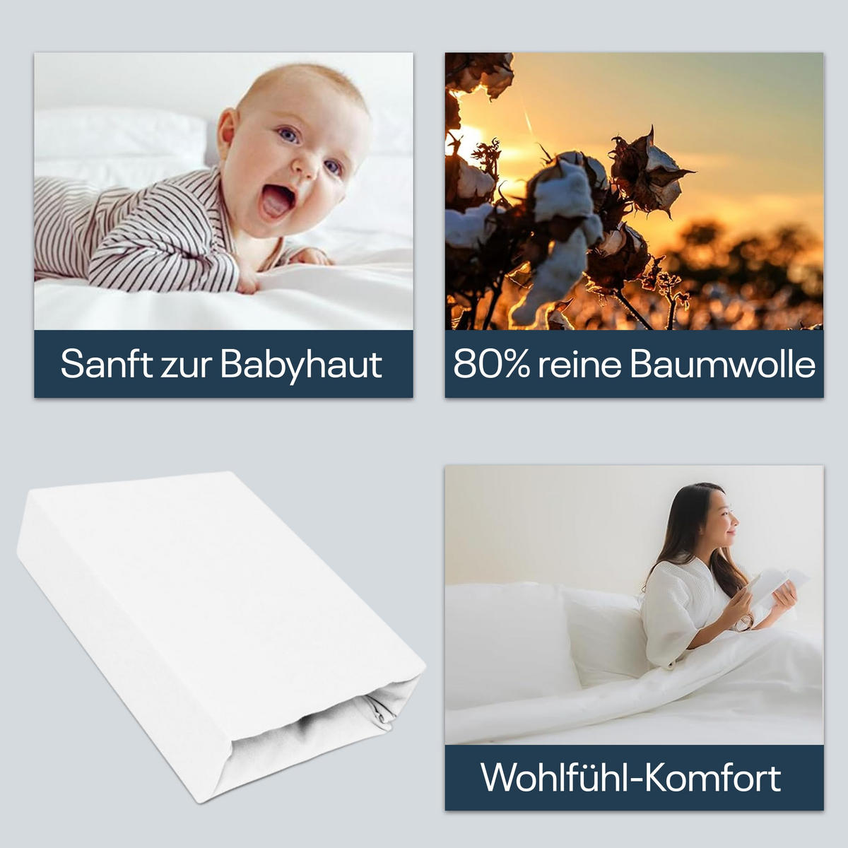 SPANNBETTLAKEN 180/200 cm, Jersey Elastisch 100 % Baumwolle Weiß - Weiß, Textil (180/200cm) - Best For Home