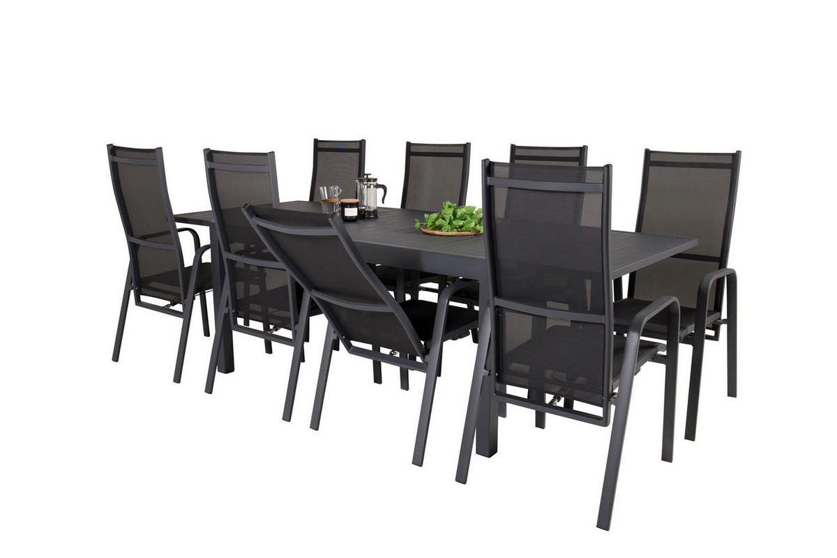 GARTENTISCHGRUPPE Schwarz - Schwarz, Holzwerkstoff - ebuy24