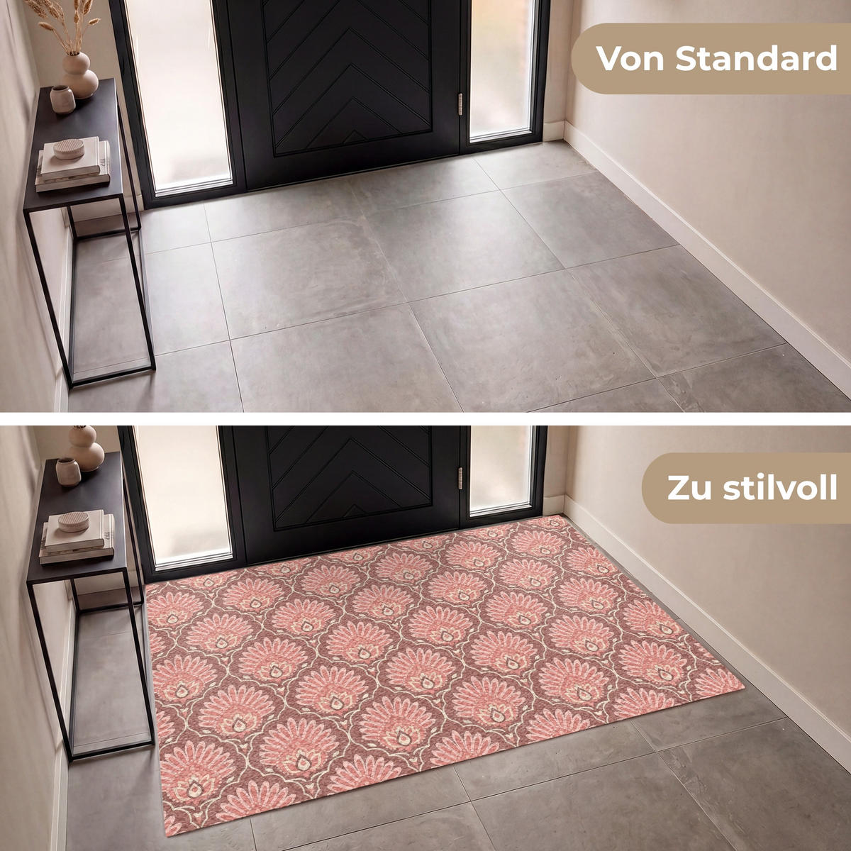 ROHOŽKA Motív vejára - vzor - ružová 180x120 cm - staroružová, plast (180/120cm) - MuchoWow