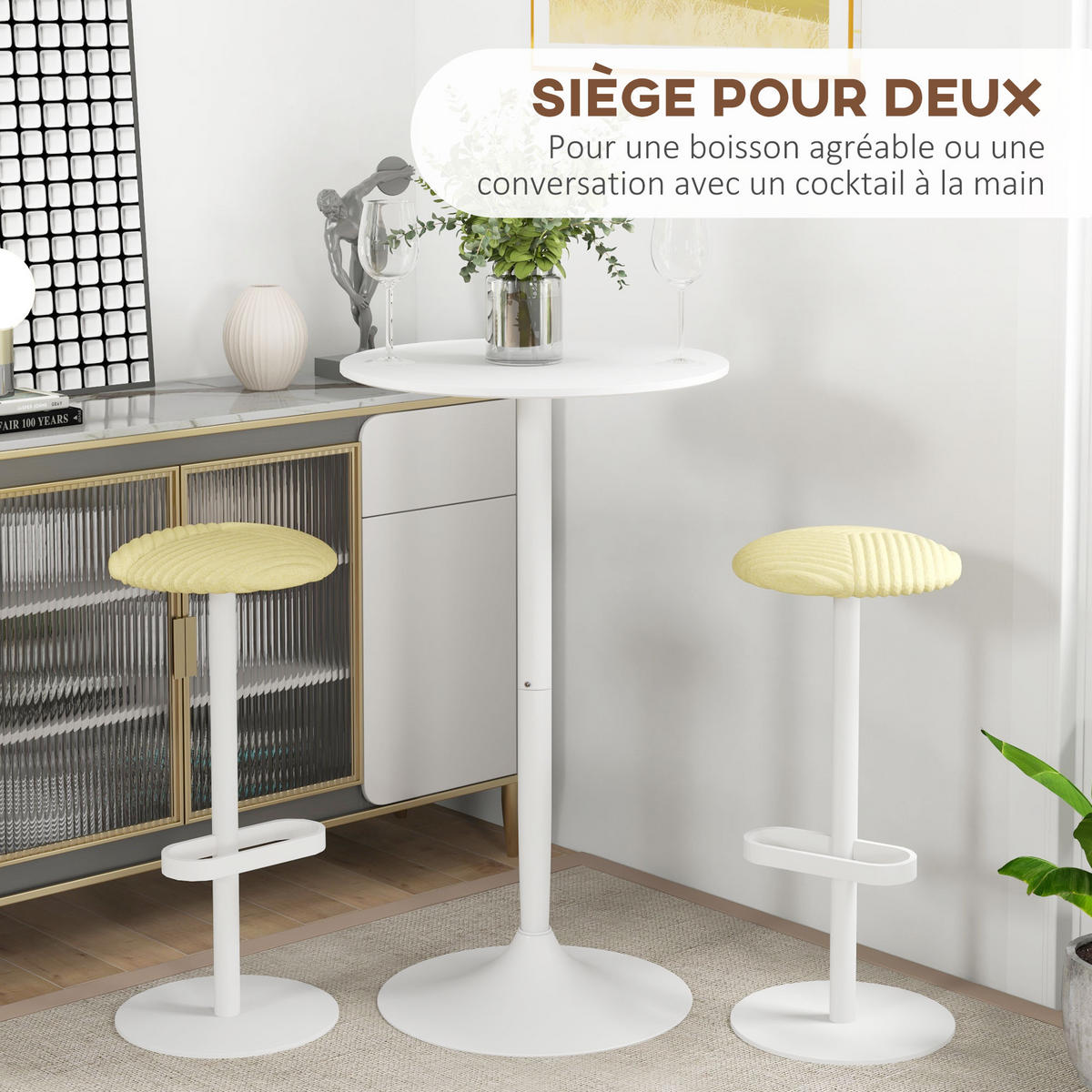 BARTISCH Weiß 1 Stück - Weiß, Naturmaterialien (60/60/102cm) - GiPP