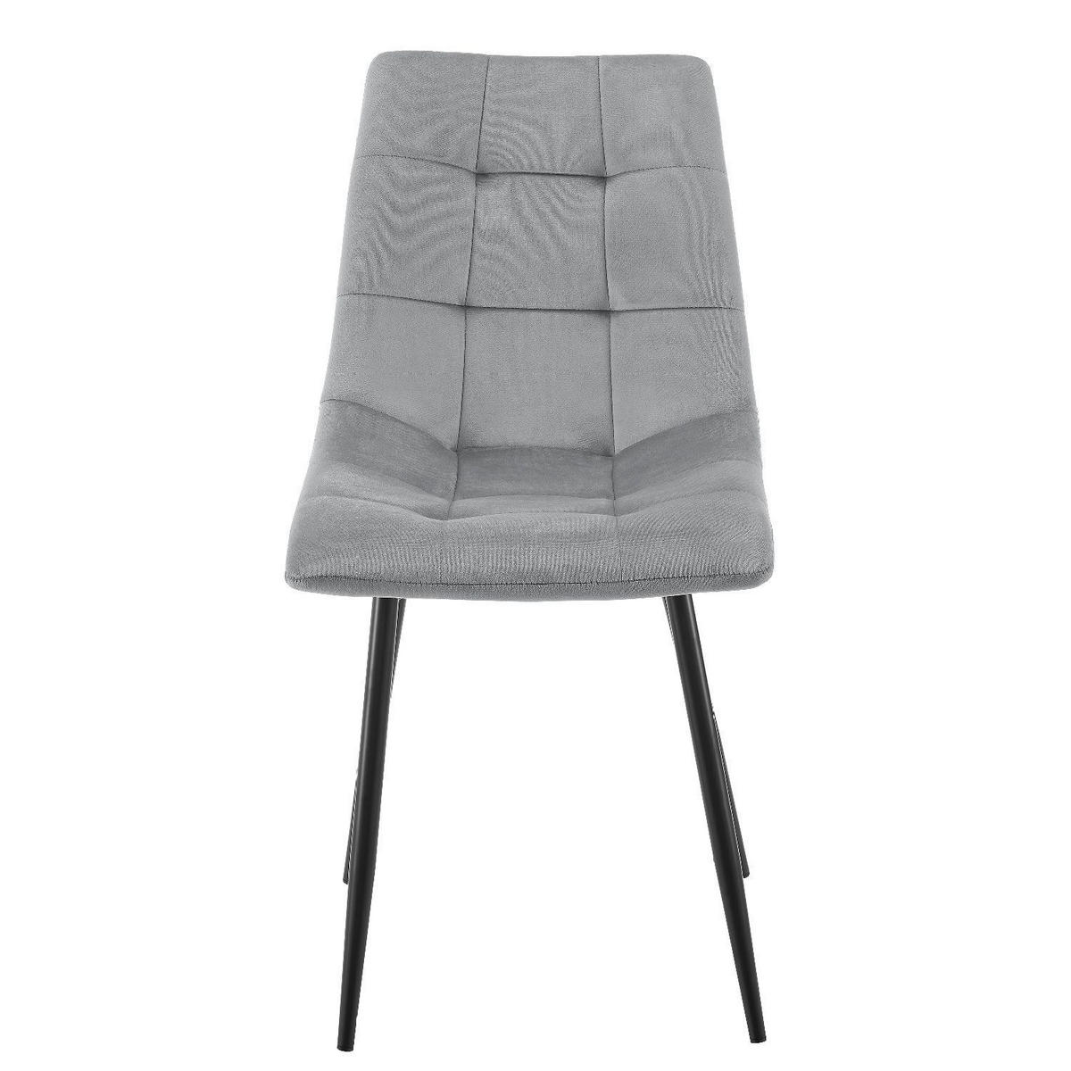 ESSZIMMERSTUHL Blanca Samt hellgrau (4er-Set) - Hellgrau, Textil (46/90/61cm) - Juskys
