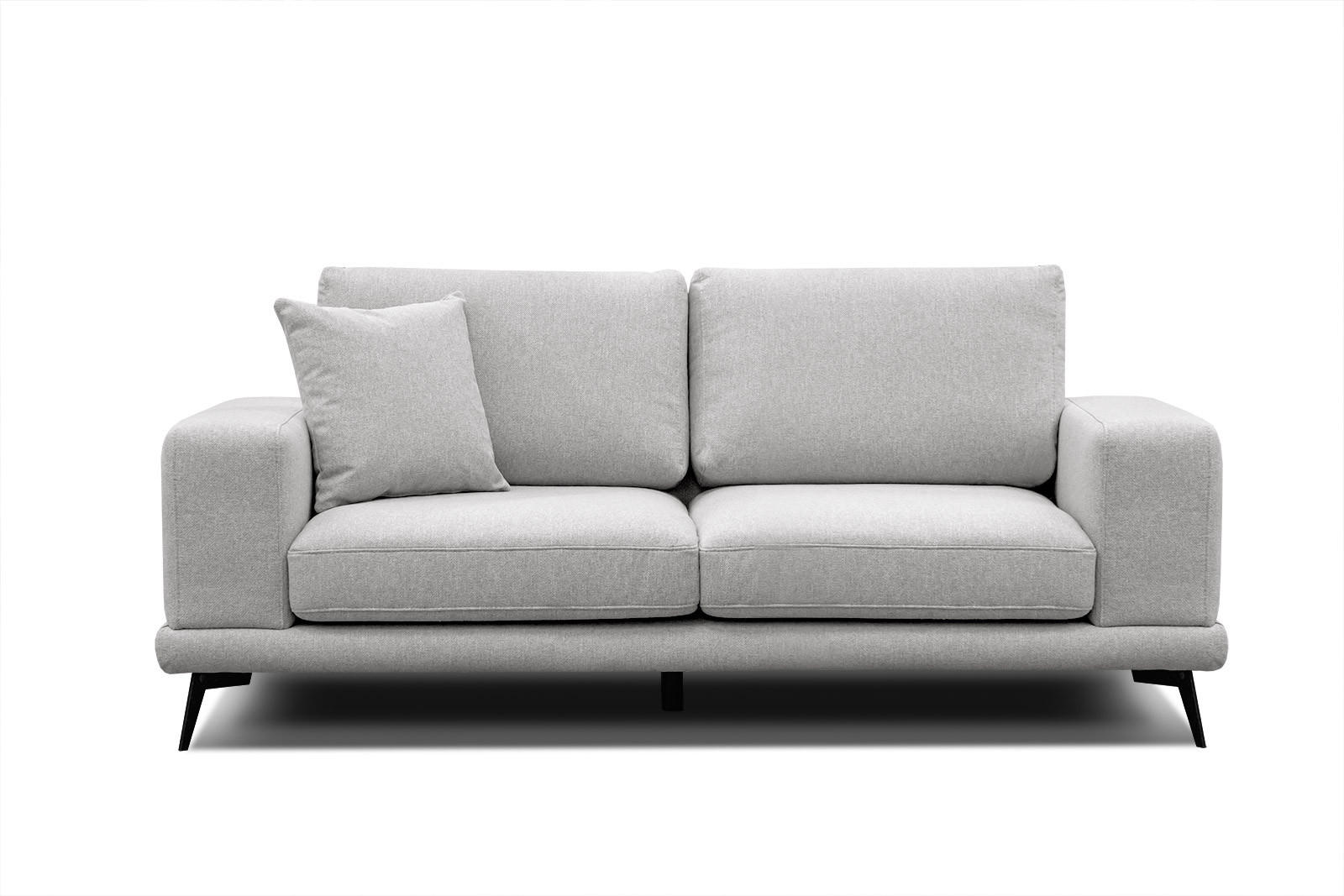 SOFA MEDIOLANE 2,5-Sitzer, hellgrau - Hellgrau, Holzwerkstoff/Textil (203/87/96cm) - Courtois Laville