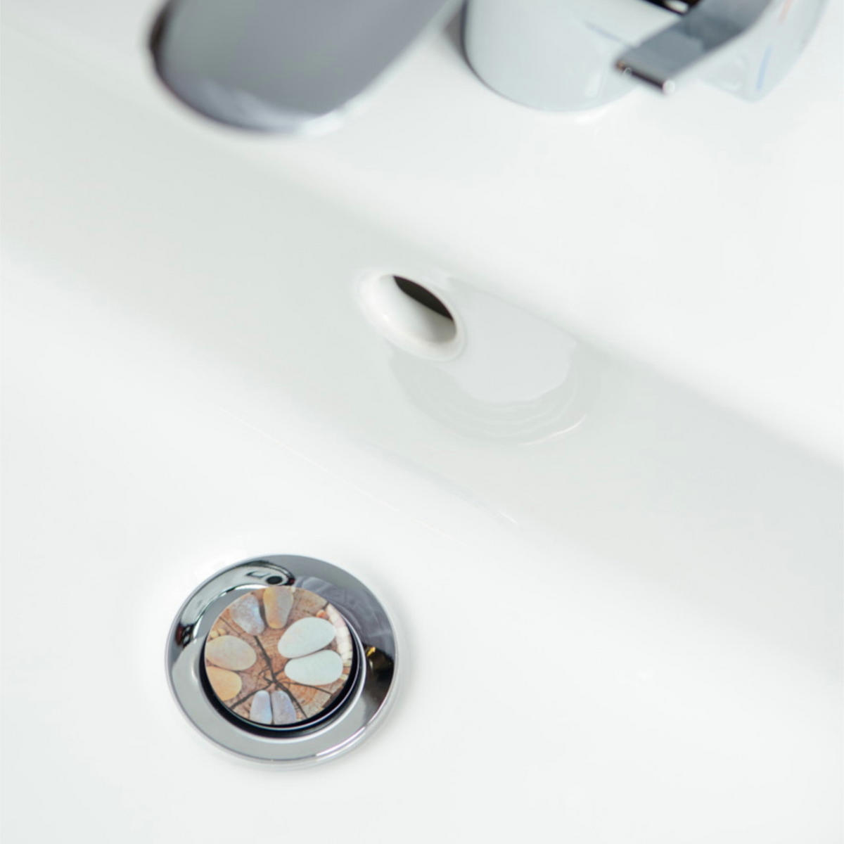 WASCHBECKENSTÖPSEL Füße - Braun, Kunststoff/Metall (4/7/7cm) - Sanilo