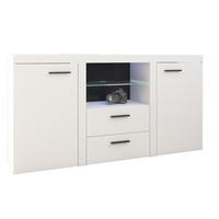 SIDEBOARD RITMO 156x40x82 cm mit 2 Schubladen und 2 Türen Weiß - Weiß, Holzwerkstoff (156/82/40cm) - MASSENO