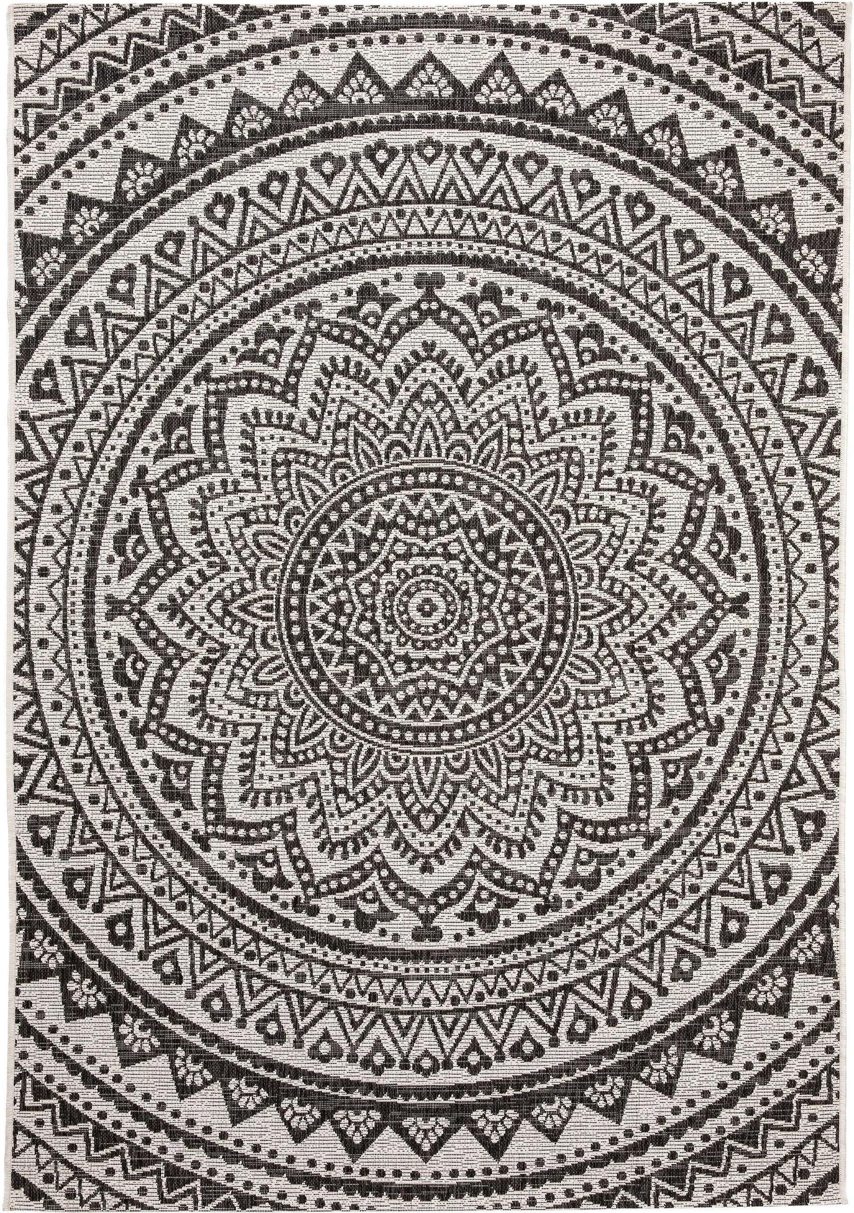 VNÚTORNÝ a vonkajší koberec Cleo Biela/Čierna 120x170 cm - biela, textil/plast (120/170cm) - benuta Nest
