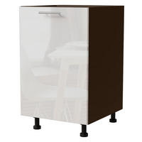 KÜCHENUNTERSCHRANK Essen D1D/50 Weiß Hochglanz / Lava Matt 50 / 50 / 82cm - Dunkelgrau/Weiß Hochglanz, Holz/Holzwerkstoff (50/82/50cm) - Feldmann-Wohnen