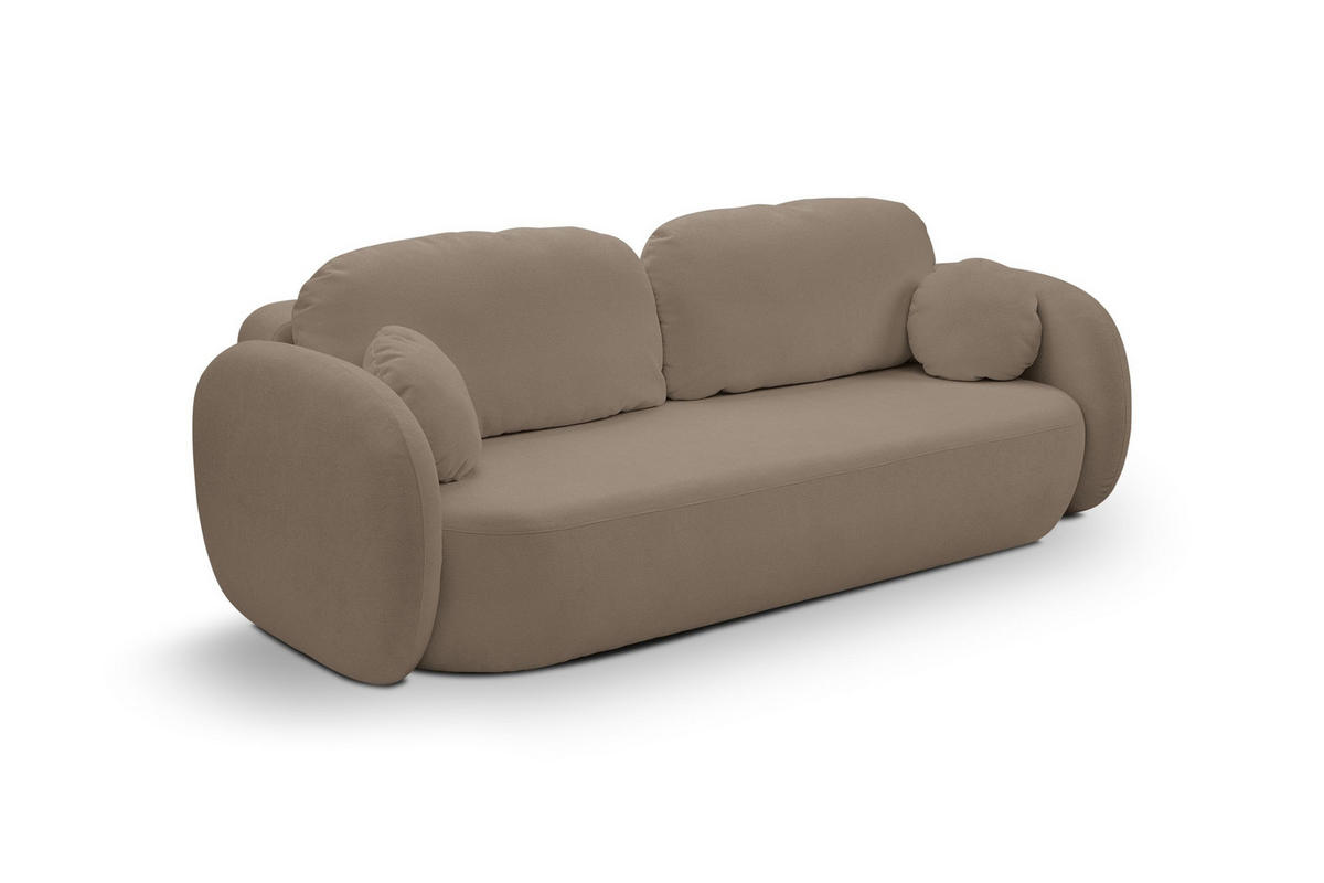 SOFA Olena - Braun (Sicuro 45) - Hellbraun, Holzwerkstoff (238/86.5/101cm) - Möblo