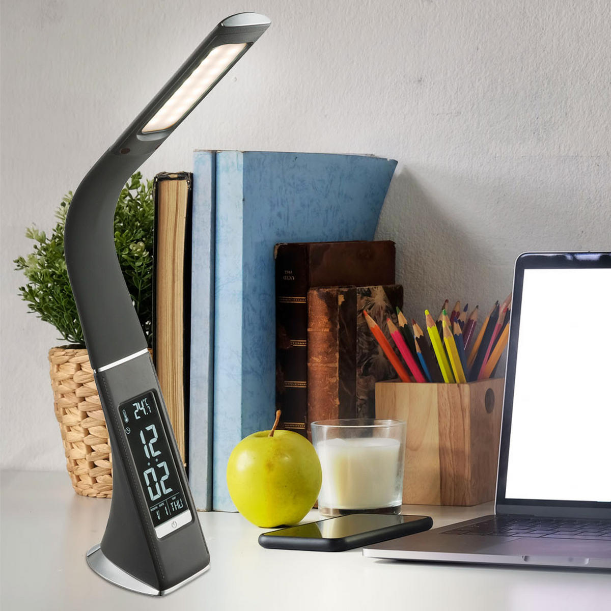 LED TISCHLEUCHTE Sophie Anthrazit - Anthrazit, Kunststoff (25/7/50cm) - Globo Lighting