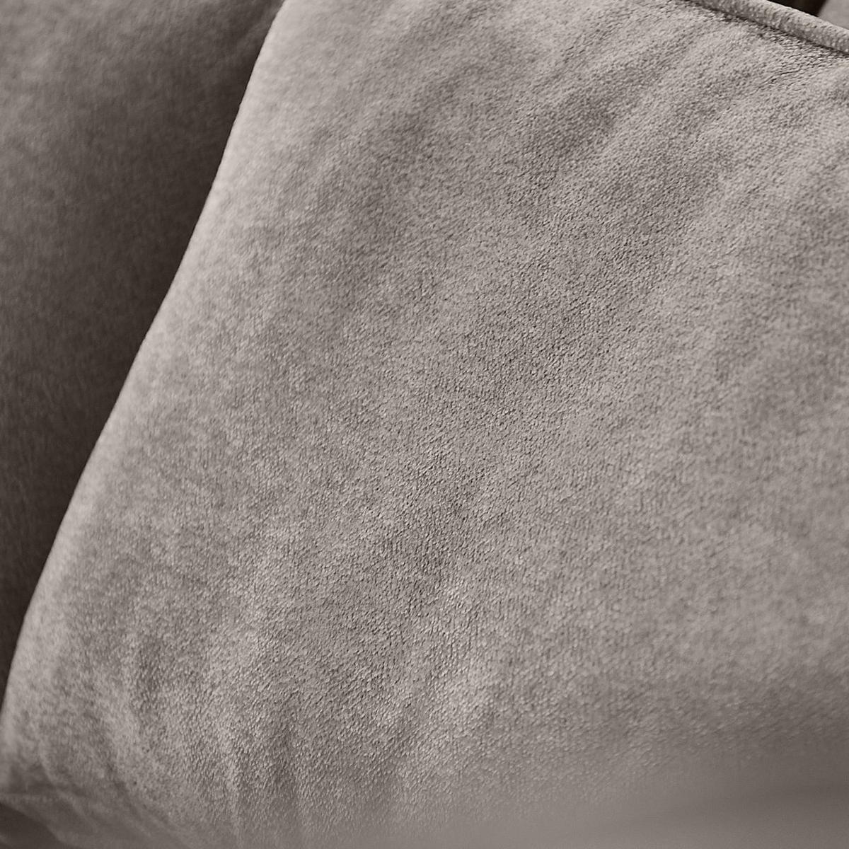 ECKSOFA Pablo ohne Schlaffunktion, mit abgerundeter Ottomane, rechts, Cappuccino, Velourstoff - Cappuccino, Textil (319/196cm) - Beautysofa