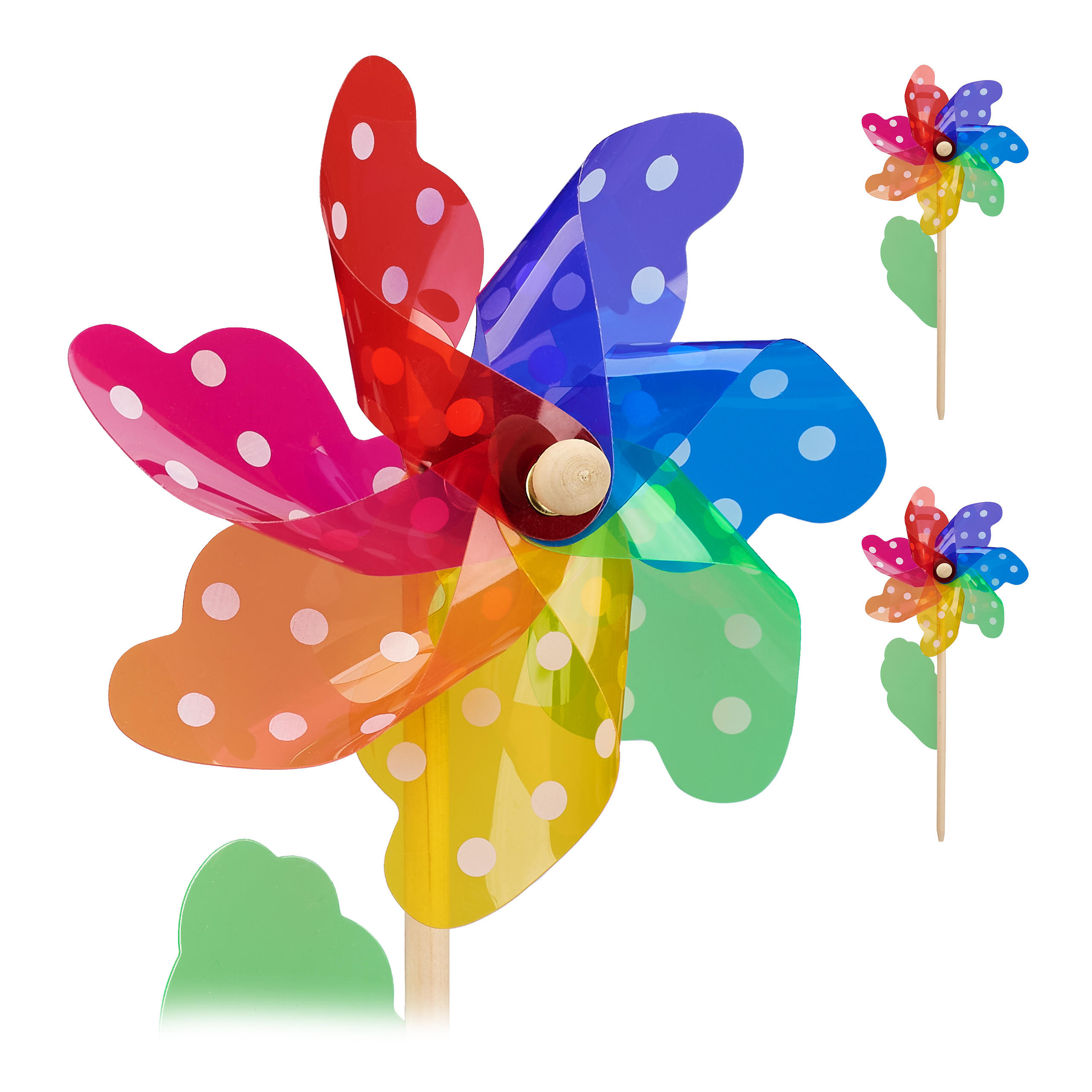 WINDRAD - Multicolor, Holz/Kunststoff (18/38.5/9cm) - Relaxdays