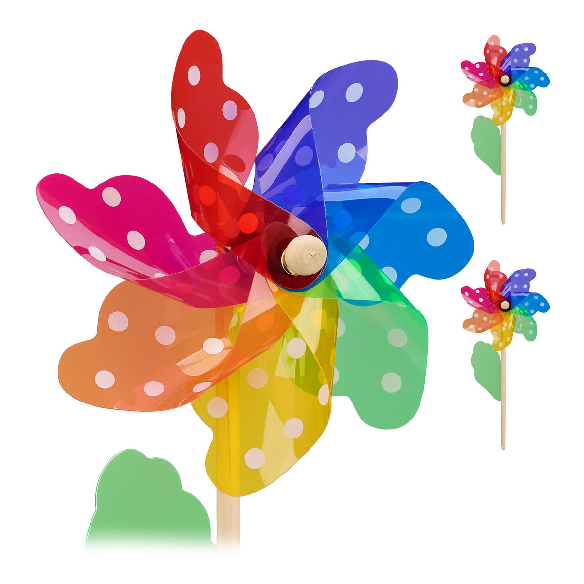 WINDRAD - Multicolor, Holz/Kunststoff (18/38.5/9cm) - Relaxdays