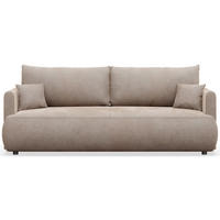 3-SITZER SOFA Ovo Mini Beige Velours Easy-Clean - Beige/Schwarz, Kunststoff/Textil (226/90/97cm) - Selsey