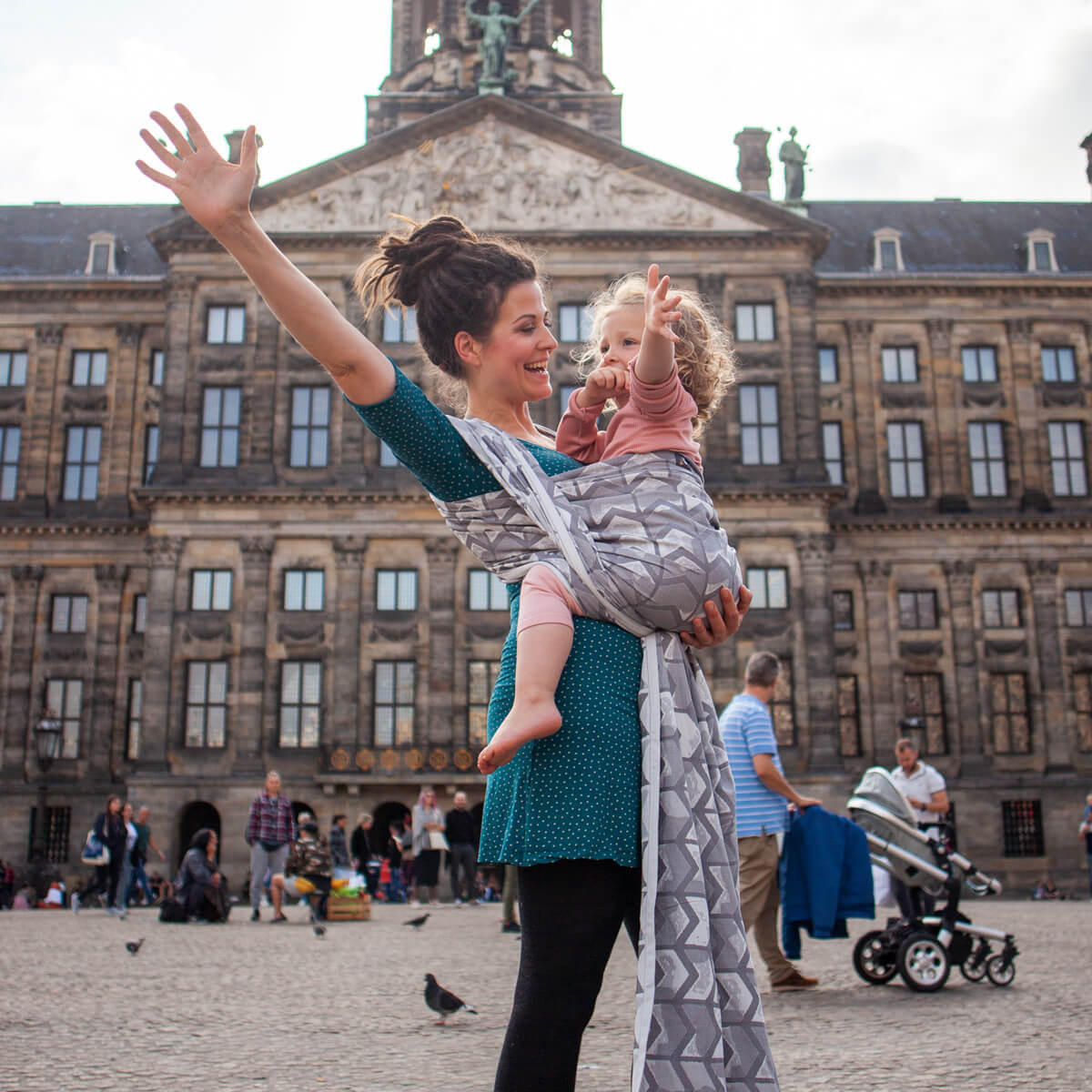 BABYTRAGETUCH Gewebtes Tragetuch kbA - Hellgrau/Grau, Textil (70/0.1/460cm) - Hoppediz