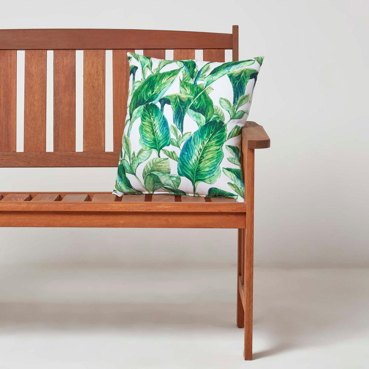 OUTDOOR-KISSEN 2er-Set 45/45 cm – Bananenblätter - Grün, Textil (45/45cm) - Homescapes