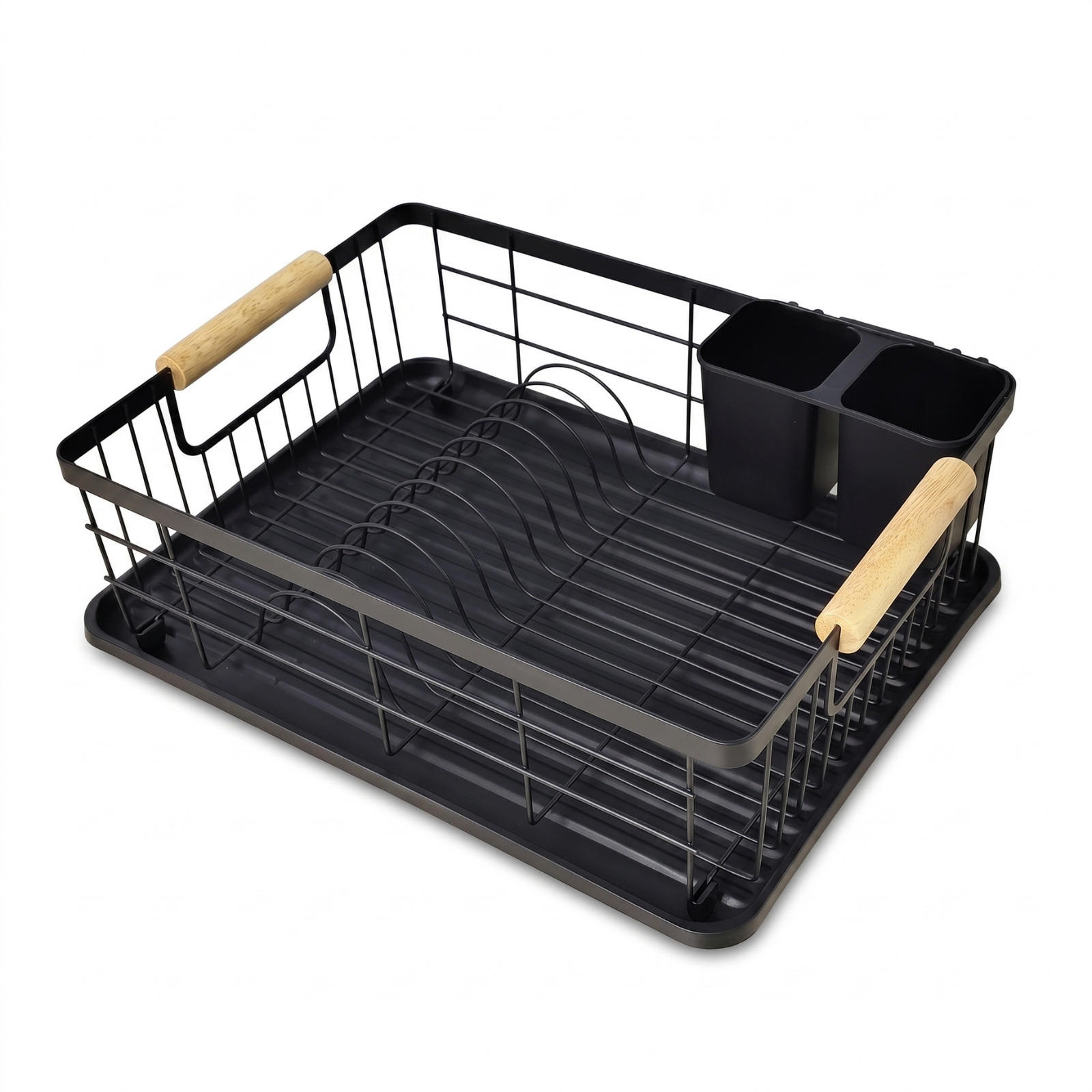 Boximo Geschirrabtropfer Schwarz 32x15x43 cm