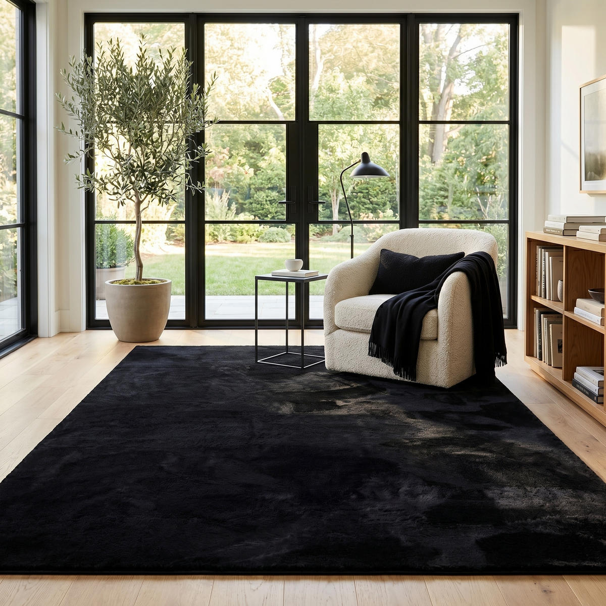 FELLTEPPICH SUPER SOFT PEARL - Schwarz, Textil (160/230cm) - Pergamon