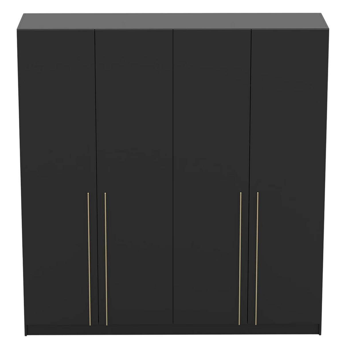 DREHTÜRENSCHRANK ROSA 4D 200/210/57 cm 4-türig Schwarz - Goldfarben/Schwarz, Holzwerkstoff/Metall (200/210/57cm) - imoebel24