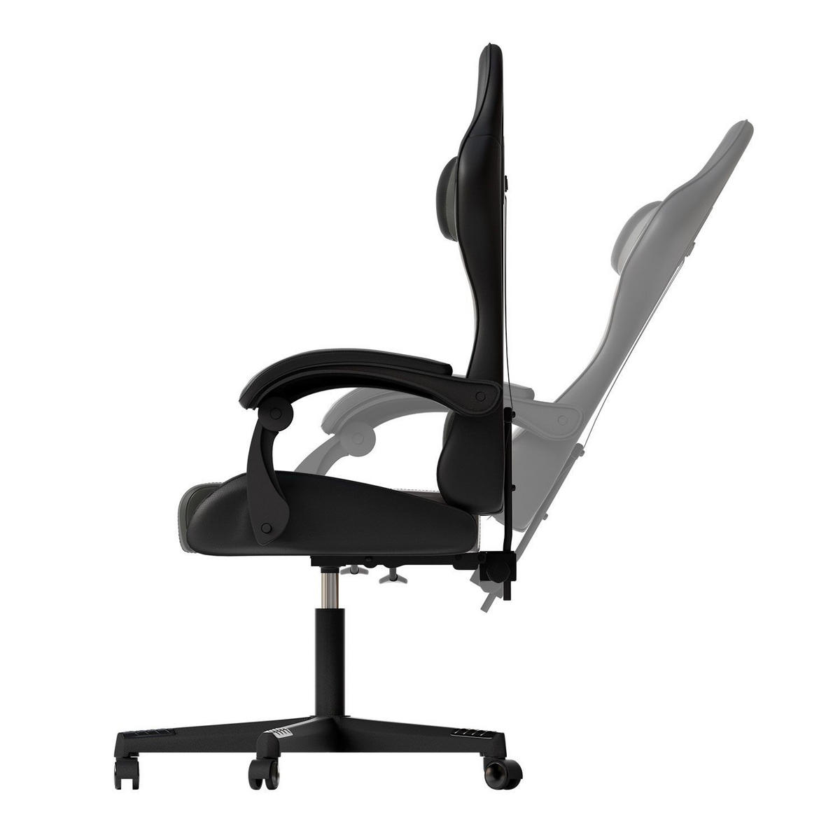 GAMINGSTUHL HyperSeat schwarz/dunkelgrau - Dunkelgrau, Kunststoff (63/131/121cm) - Juskys