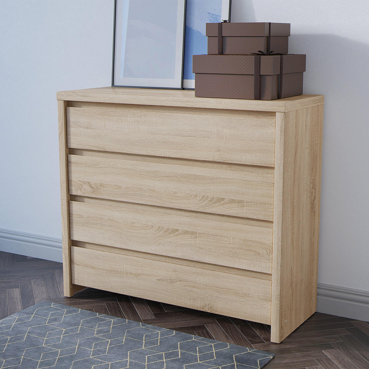 KOMMODE Soren Holz - Braun, Holzwerkstoff (92/105/40.5cm) - Petits-meubles