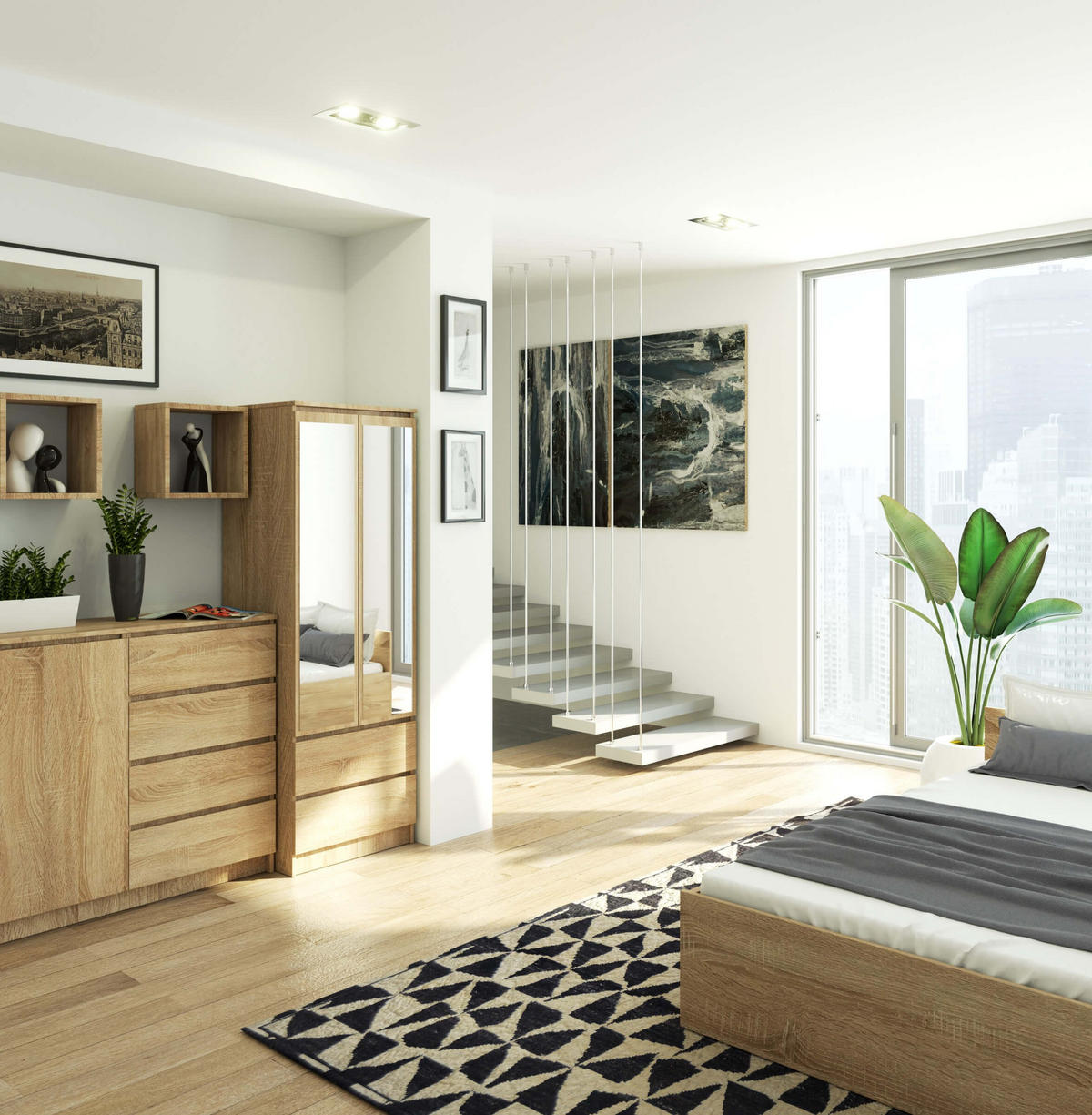 KLEIDERSCHRANK Sonoma Eiche 60x51x180 cm - Sonoma Eiche, Holzwerkstoff (60/180/51cm) - Akord