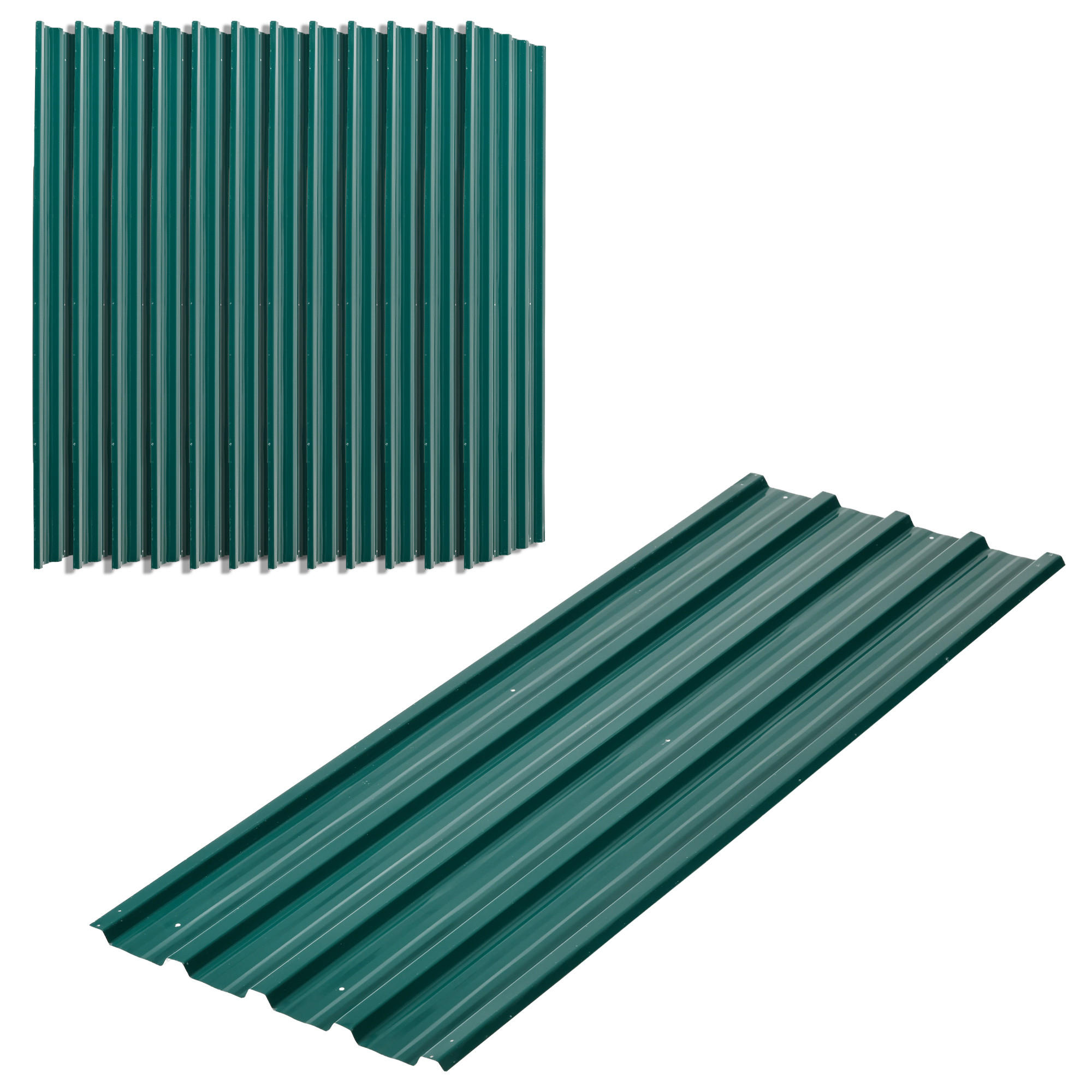 TRAPEZBLECH 12er-Set DE-08071 verzinkt, wetterfest, 7 m² Grün - Grün, Metall (45/1/129cm) - ComfortXL