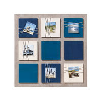 BILDERRAHMMEN La Casa Galerierahmen blau, für 6 Fotos 8x8 cm - Blau, Holzwerkstoff (58/58/1.5cm) - EMIX24