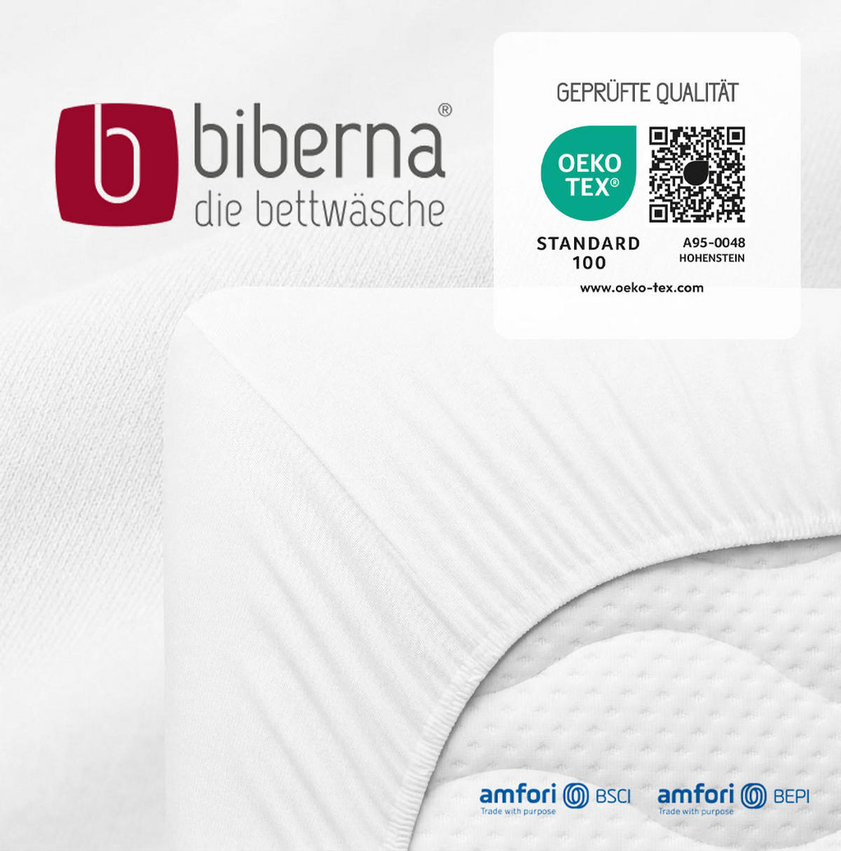 SPANNBETTTUCH Deluxe Jersey weiss, 140x200 cm - 160x220 cm - Weiß, Textil (160/220cm) - biberna