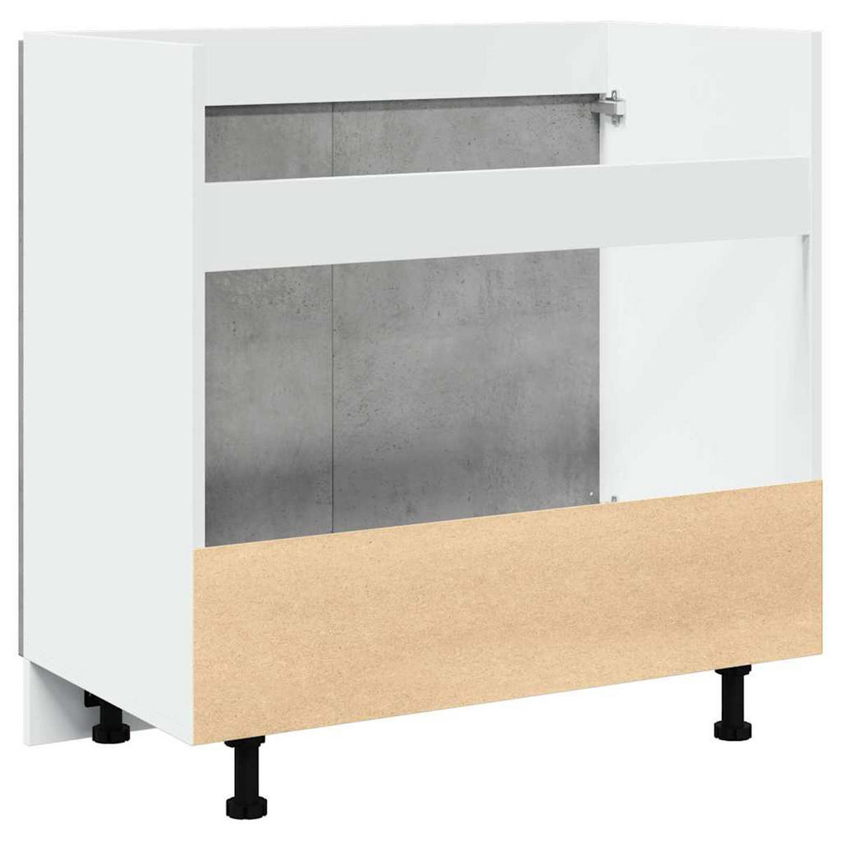 SPÜLENUNTERSCHRANK Lyon Betongrau 80/46/81,5 Cm Holzwerkstoff - Grau, Holzwerkstoff (46/81.5/80cm) - vidaXL