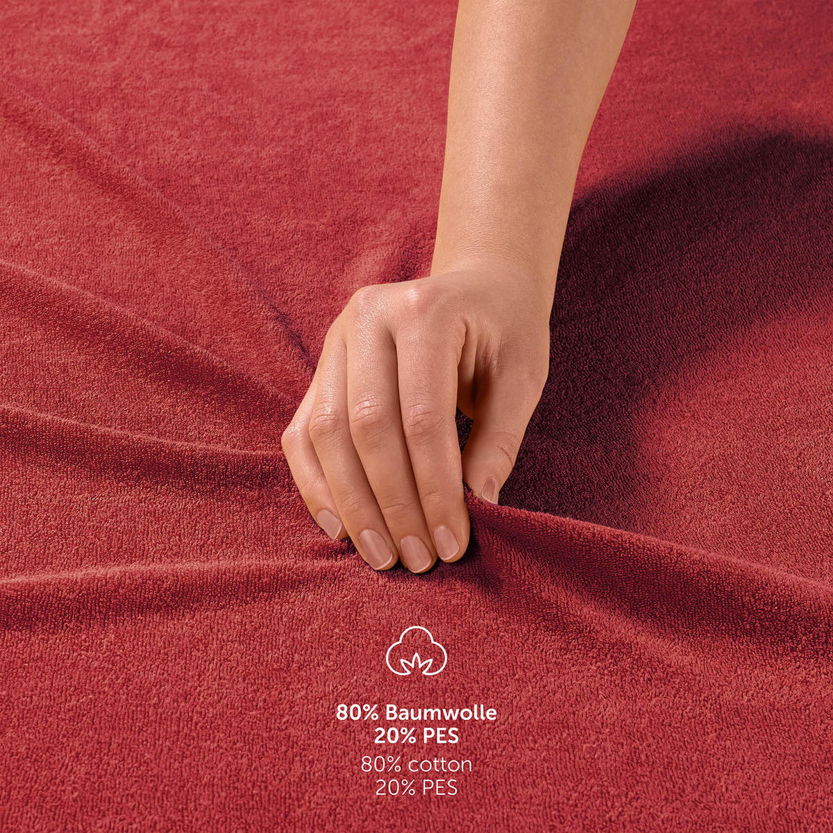 FROTÉ napínacie prestieradlo s certifikátom Oeko-TEX, 90x200x27cm, Rot - červená, textil (90/200cm) - Blumtal