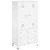 KLEIDERSCHRANK mit 2 Schubladen, 90/50/180 cm, aus Metall, Weiß, im Industriestil, 2-türig - Weiß, Metall (90/180/50cm) - vidaXL