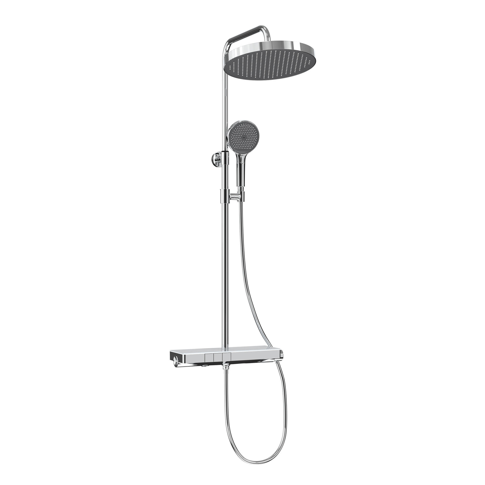 ÜBERKOPFBRAUSESET mit Thermostat, Chrom - Chromfarben, Metall (13.5/106/44.6cm) - EMKE