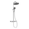 ÜBERKOPFBRAUSESET mit Thermostat Drei Wasserauslassmethoden Chrom - Chromfarben, Metall (13.5/106/44.6cm) - EMKE