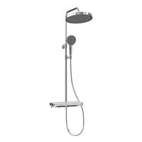 ÜBERKOPFBRAUSESET mit Thermostat Drei Wasserauslassmethoden Chrom - Chromfarben, Metall (13.5/106/44.6cm) - EMKE