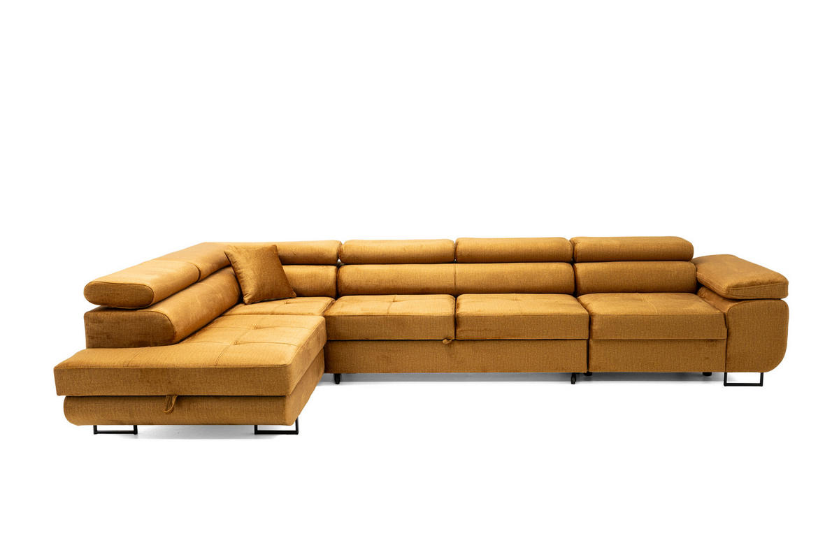ECKSOFA WILD MAXI Links Golden - Chromfarben/Goldfarben, Holz/Textil (350/203cm) - Muffo