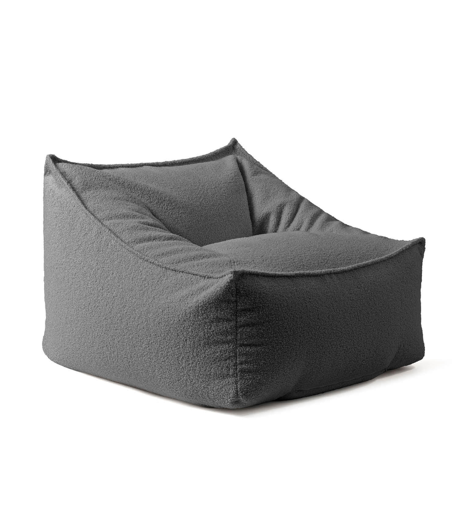 SITZSACK Bouclé Snug - Anthrazit, Textil (95/75/60cm) - Mokebo